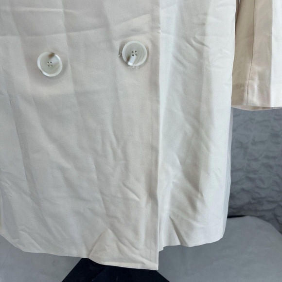 Cream DoubleBreasted Stylish Notched Lapel Light Beige Blazer Coat Womens Large - Picture 4 of 11